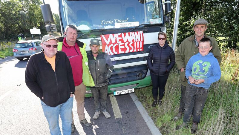  Bernard Thompson, Michael O'Connell, Seamus Kelleher, Jo Watkinson, and Paul and Sean Lehane were among those at the Macroom protest. Picture: Jim Coughlan
