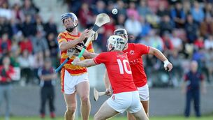 <p>FIGHT BACK: Mark Coutrtney Newcestown, Conor Power and Denis McSweeney, Blarney. Pic: Jim Coughlan.</p>