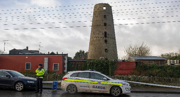 The scene at Seatown in Dundalk, Co Louth, where a person was hit over the head with an iron bar yesterday. Picture: Ciara Wilkinson