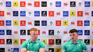 <p>SAME GAME DIFFERENT JERSEY: Ciaran Frawley and Calvin Nash will be vying for a place on the plane to France for the World Cup. Pic: ©INPHO/Ben Brady</p>