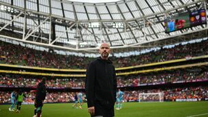 <p>DUBLIN DRAW: Manchester United manager Erik ten Hag after the pre-season friendly match between Manchester United and Athletic Bilbao at the Aviva Stadium in Dublin. Photo by David Fitzgerald/Sportsfile</p>