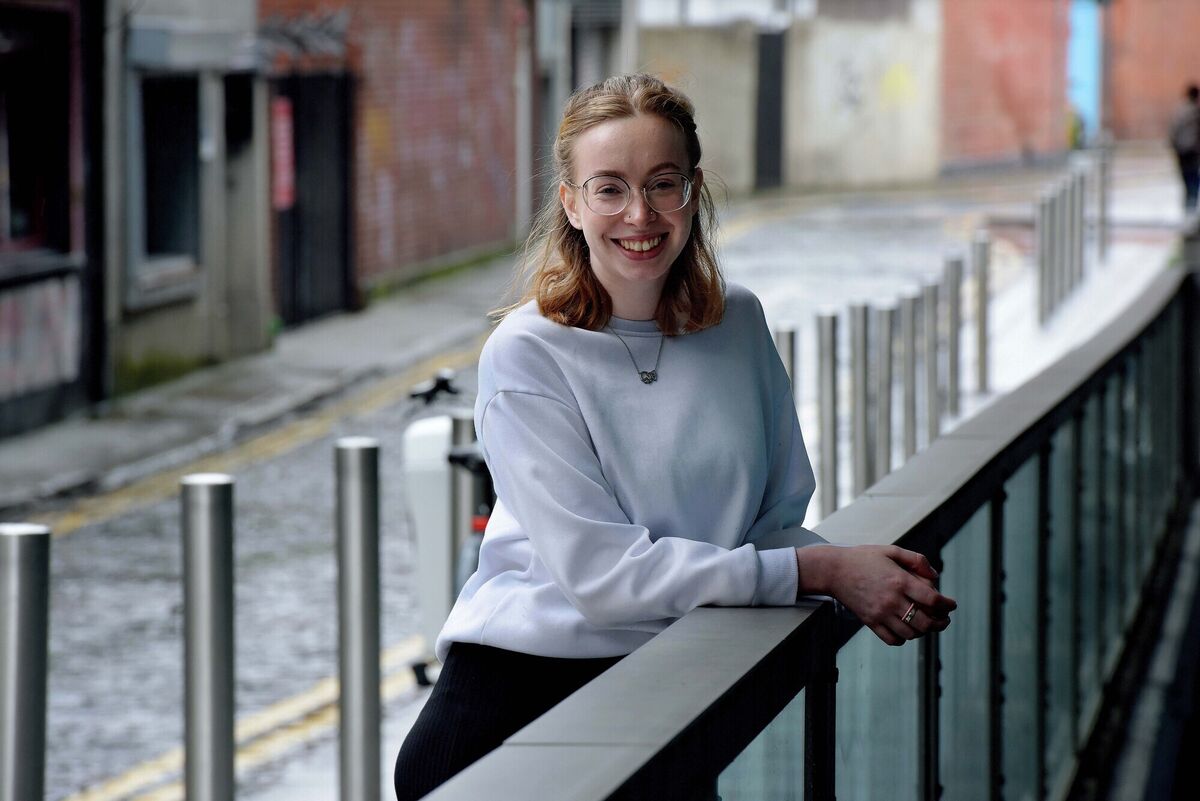 Sophie Kathryn, who formerly used Jigsaw’s therapy service, now works on research at the organisation’s national office.		Picture: Moya Nolan
