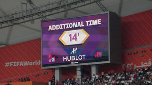 <p>File photo dated 21-11-2022 of the big screen displaying fourteen minutes of added time at the end of the first half during the FIFA World Cup Group B match at the Khalifa International Stadium in Doha, Qatar. A significant increase in time added on at the end of either half split opinion when it was introduced at last year�s World Cup, but the change is set to apply to Premier League games this season. Issue date: Wednesday August 2, 2023.</p>