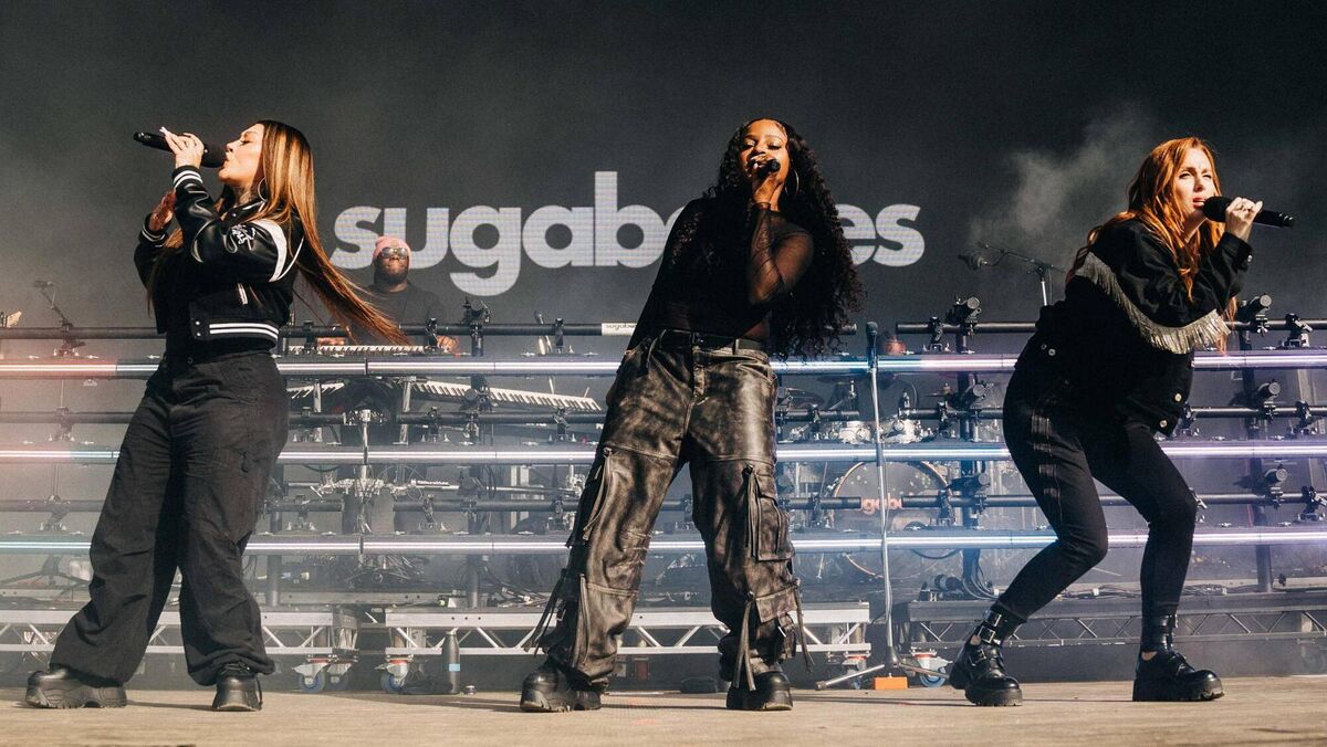 Sugababes at All Together Now on Saturday. Picture: Aron Cahill
                    