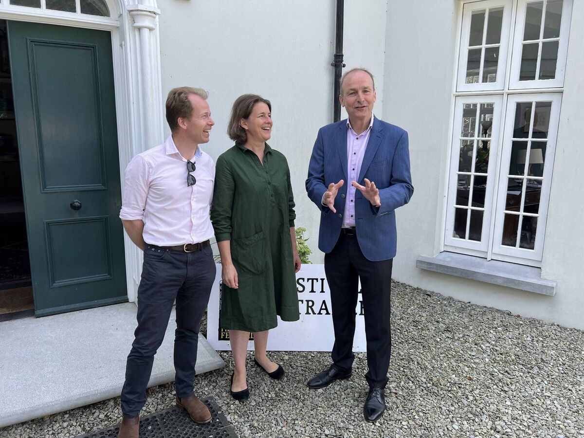 Tánaiste (then taoiseach) Micheál Martin with Simon Kingston and Victoria Kingston at last year’s West Cork History Festival.  