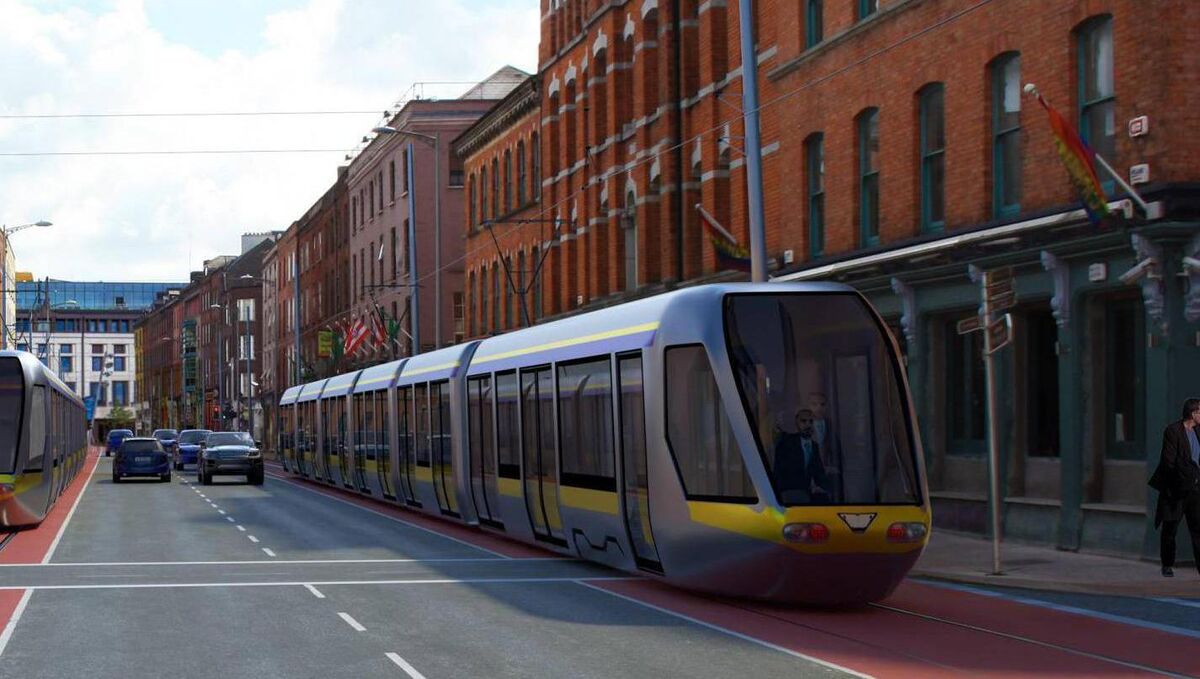Computer generated image of the proposed Cork LUAS system.
