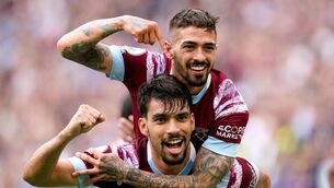 <p>TARGET: West Ham United's Lucas Paqueta (bottom) is reportedly a target for Manchester City. Pic: John Walton/PA Wire</p>