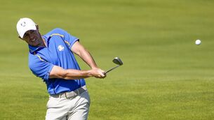 <p>SPOT SECURED: Rory McIlroy and Jon Rahm have secured their spot on the 2023 Ryder Cup taking place at Marco Simone Golf and Country Cup outside Rome in Italy. Pic: AP Photo/Jeff Roberson</p>