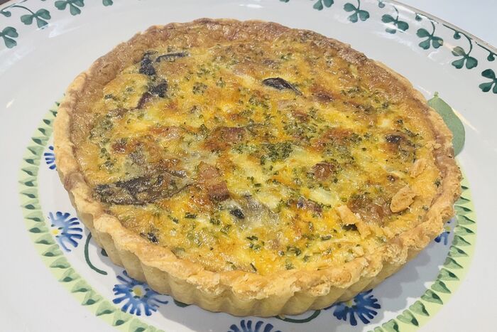 Smoky Bacon, Flat Mushroom and Chive Quiche