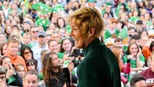<p>IRISH EYES ARE SMILING: Manager Vera Pauw during a Republic of Ireland homecoming event on O'Connell Street in Dublin following the FIFA Women's World Cup 2023. Photo by Stephen McCarthy/Sportsfile</p>