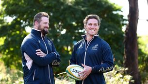 <p>ONE IN, ONE OUT: James Slipper and Michael Hooper. Pic: Chris Hyde/Getty Images</p>