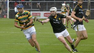 <p> Blackrock's Daniel Meaney tackling Glen Rovers' Stephen McDonnell in the opening round of the Cork Premier SHC.</p>