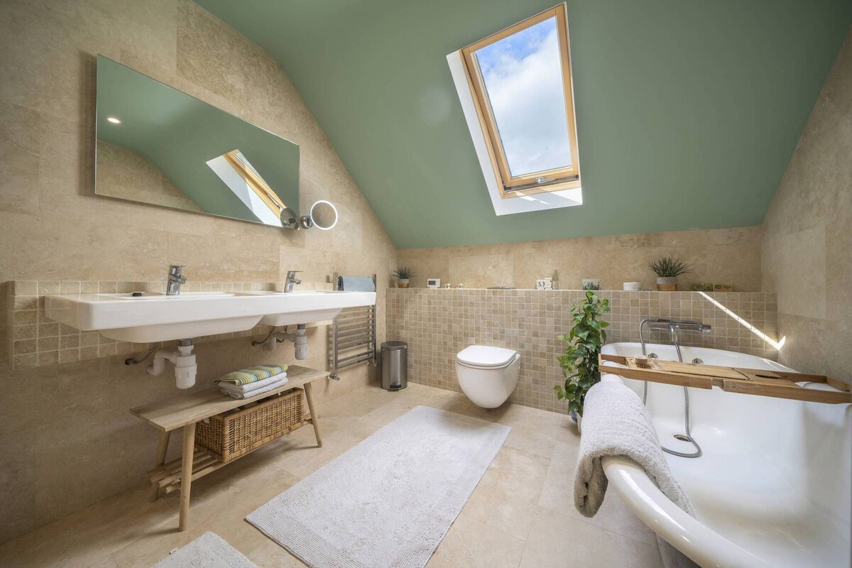 One of the many bathrooms