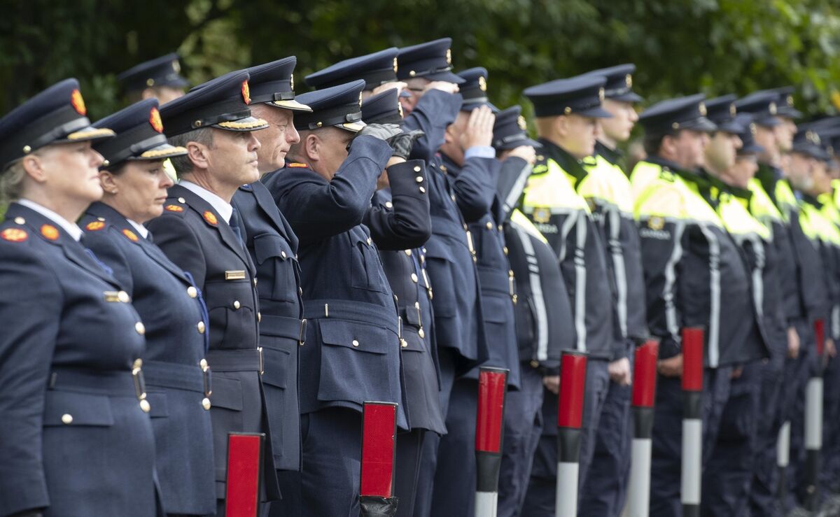  The guard of honour this afternoon at the funeral of Detective Garda Deirdre (Dee) Finn. Picture: Colin Keegan, Collins Dublin