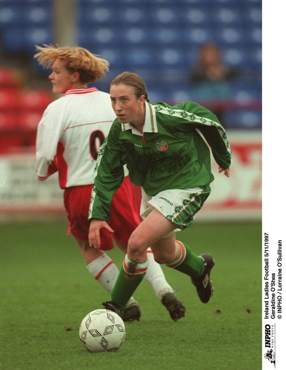 MULTI-TALENTED: Geraldine O'Shea in action for the Republic of Ireland in 1997. Pic: INPHO/Lorraine O'Sullivan MULTI-TALENTED: Geraldine O'Shea in action for the Republic of Ireland in 1997. Pic: INPHO/Lorraine O'Sullivan