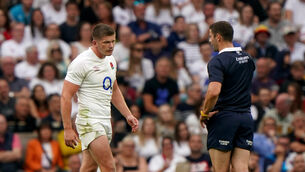 Owen Farrell’s red card overshadowed England’s win over Wales (Joe Giddens/PA)