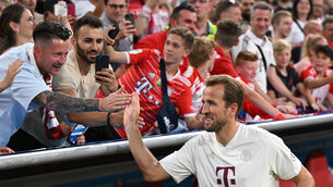 Harry Kane stepped off the bench to make his Bayern Munich debut in the DFL-Supercup final (PA Wire via DPA)