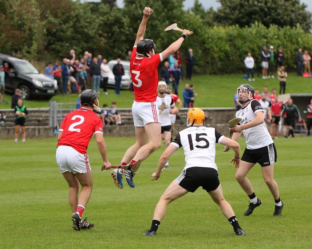Shane Davis, Rescrea, grabbing the sliotar in the air against Kilruane/MacDonagh, in the FBD Insurance Tipperary County Hurling Championship.  Picture: Brendan Gleeson