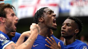 <p>LEVELLER: Chelsea's Axel Disasi (centre) celebrates scoring their side's first goal of the game with team-mates during the Premier League match at Stamford Bridge, London. Pic: PA</p>