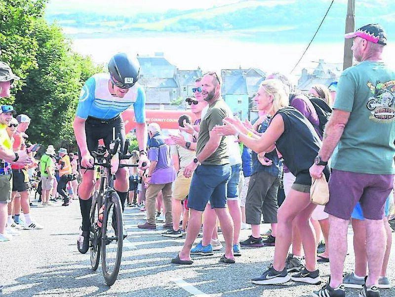 Nigel Quaye from the Isle of Man being cheered on by a large crowd on Windmill Hill as part of the Ironman in Youghal last year. Picture: Howard Crowdy
Nigel Quaye from the Isle of Man being cheered on by a large crowd on Windmill Hill as part of the Ironman in Youghal last year. Picture: Howard Crowdy