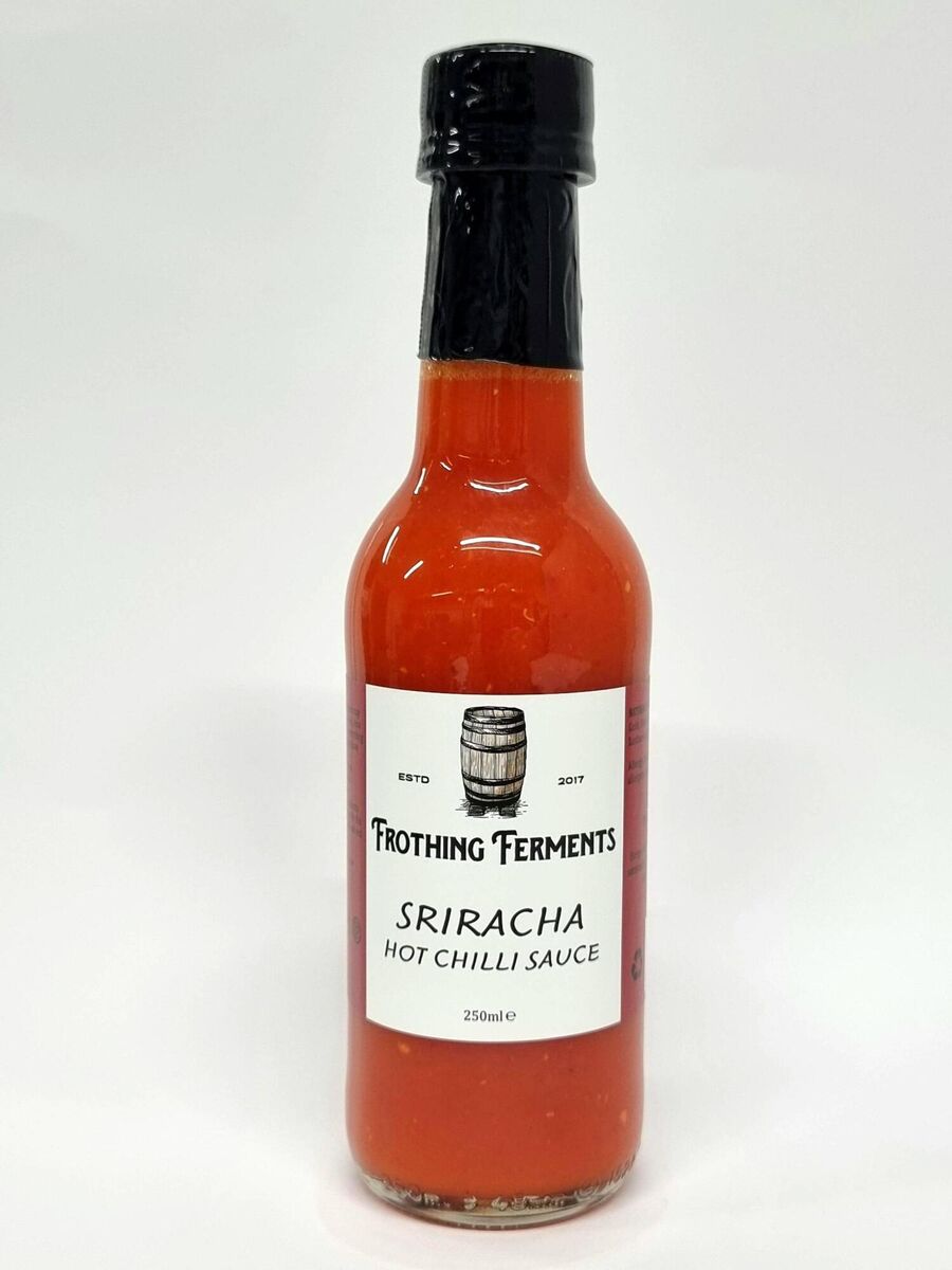 Frothing Ferments' sriracha hot chilli sauce. Frothing Ferments' sriracha hot chilli sauce.
