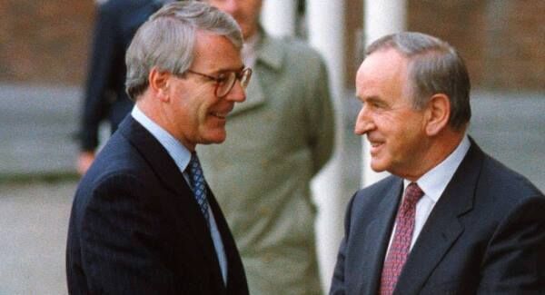 Albert Reynolds and John Major in 1993. Albert Reynolds and John Major in 1993.