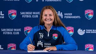 <p>CarUSA: San Diego Wave FC have announced the signing of Republic of Ireland striker Kyra Carusa from London City Lionesses. Pic credit: San Diego Wave FC.</p>