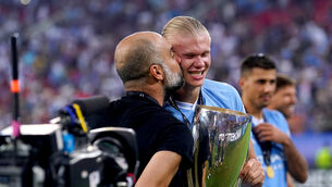<p>Pep Guardiola’s side beat Sevilla on penalties (Adam Davy/PA)</p>