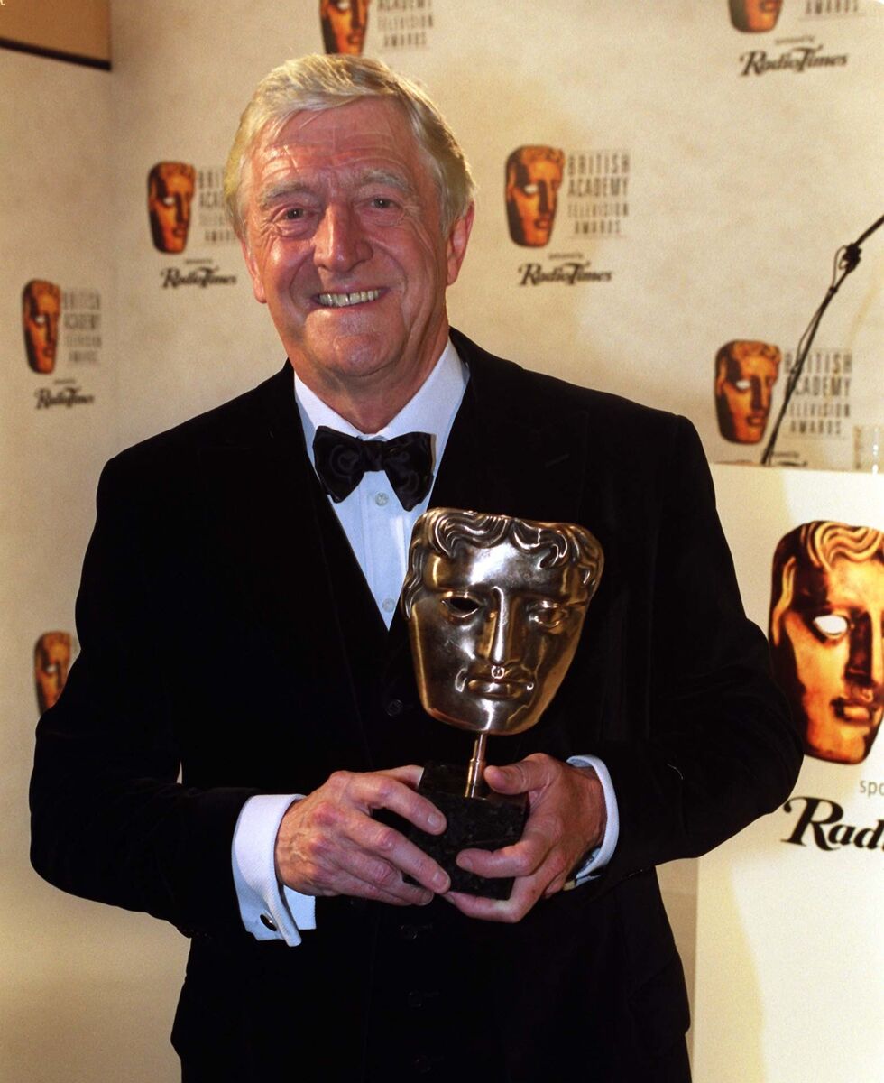 Michael Parkinson with his BAFTA Television award for Best Light Entertainment Performance at Grosvenor House in London. Picture: Michael Walter/PA Wire