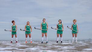 <p>ROAD TO PARIS: Sarah McAuley, Caoimhe Perdue, Katie Mullan (captain), Roisin Upton and Michelle Carey. Picture: INPHO/James Crombie</p>