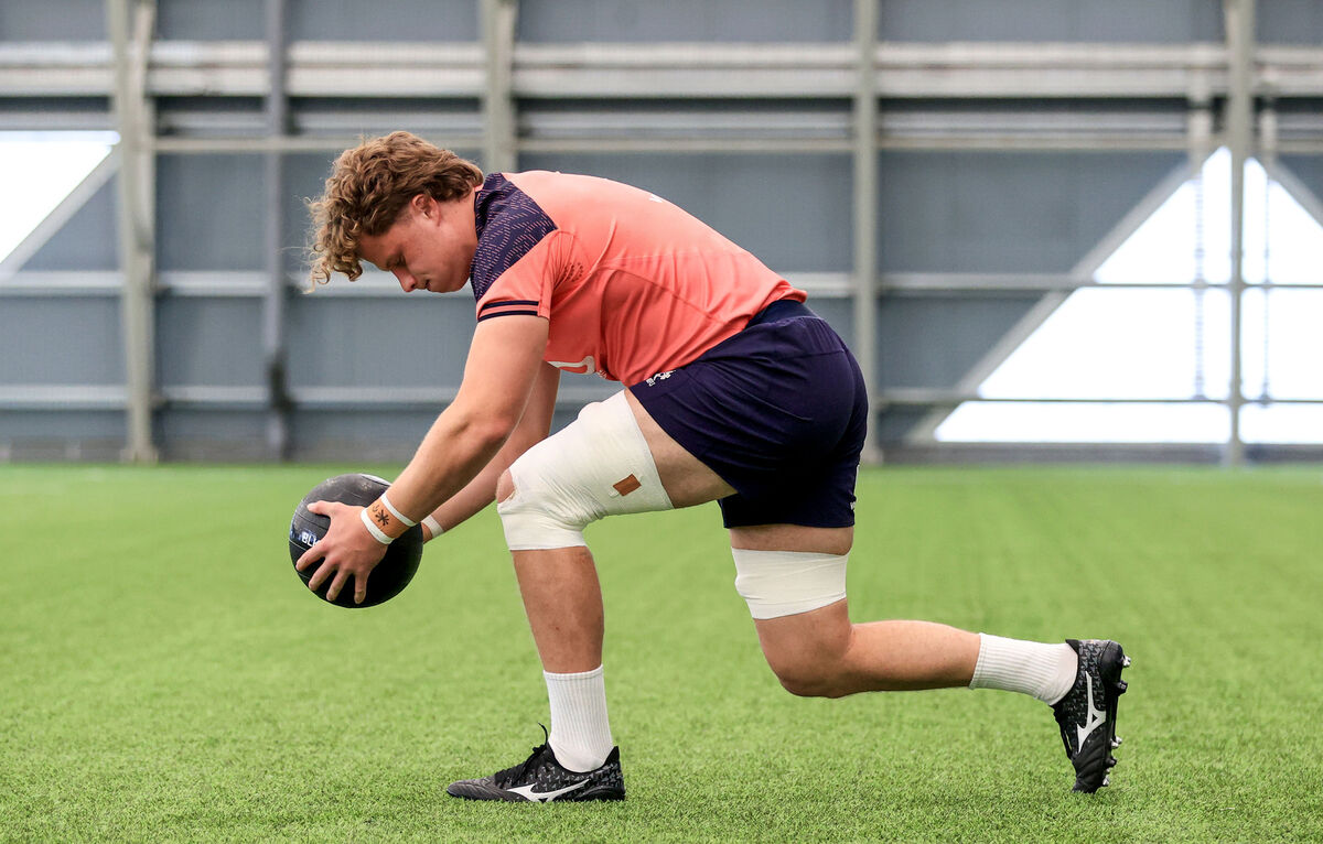 BALL DON'T LIE: Cian Prendergast is put through his paces during Ireland training. Picture: INPHO/Dan Sheridan