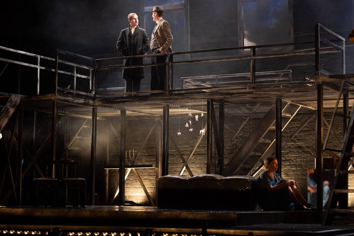 Darragh Feehely as Tom, Lórcan Strain as Jim and Chloe O’Reilly as Laura in The Glass Menagerie. Picture: Darragh Kane