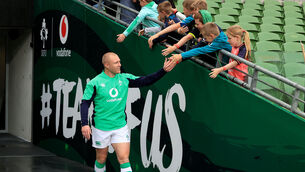 <p>CENTURION CLUB: Keith Earls will become the ninth Irish player to join the centurion club as he will earn his 100th cap from off the bench. Pic: ©INPHO/Dan Sheridan</p>