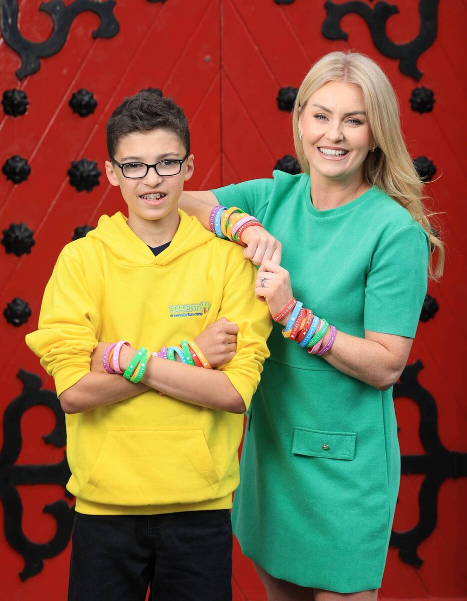Máiréad Ronan pictured with Zac Roche to celebrate the launch of Bands for Barretstown. Zac has designed ‘Barretstown is more than Magic’ wristbands in six colour variations that will be available for sale in all Applegreen stores nationwide from Monday, 21st August to Sunday, 27th August for €2. All sale proceeds will go directly to the children’s charity. Pic: Marc O'Sullivan Máiréad Ronan pictured with Zac Roche to celebrate the launch of Bands for Barretstown. Zac has designed ‘Barretstown is more than Magic’ wristbands in six colour variations that will be available for sale in all Applegreen stores nationwide from Monday, 21st August to Sunday, 27th August for €2. All sale proceeds will go directly to the children’s charity. Pic: Marc O'Sullivan