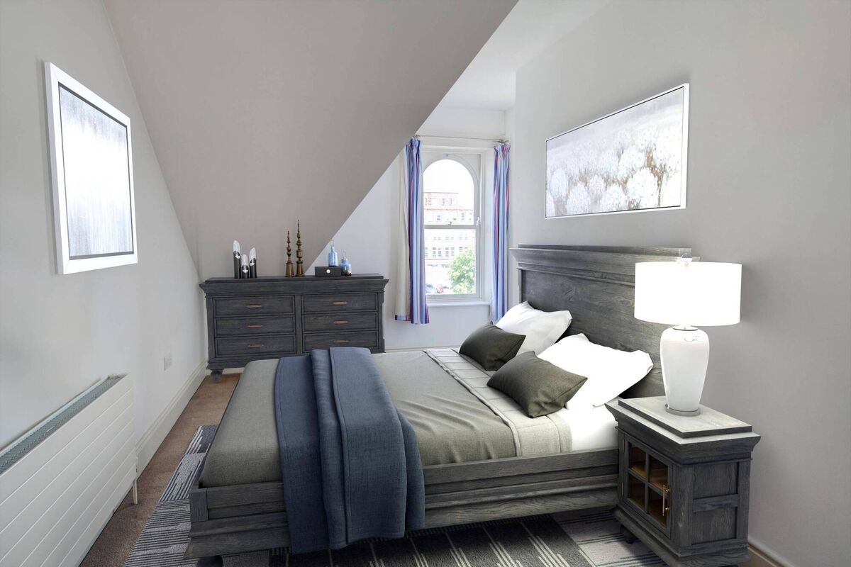 Bedroom with virtual furnishings