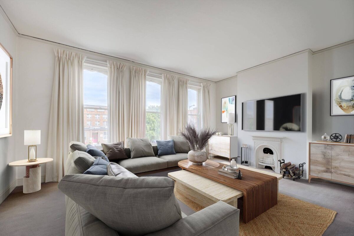 First floor living room with virtual furnishings