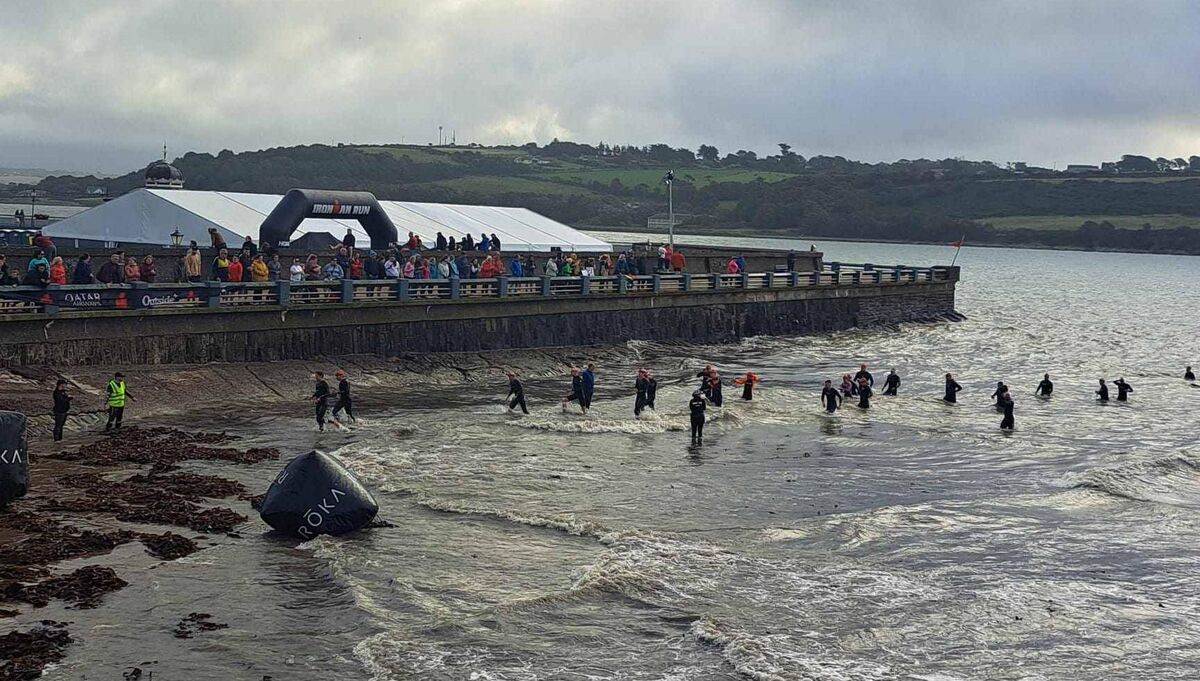 The start of the swim at the Youghal Ironman on Sunday. Picture: Tri Coach Bjorn