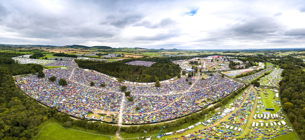 Aerial view of the Andy Warhol and Jimi Hendrix Campsite from Sunday at Electric Picnic 2018. Pic: Aerial.ie