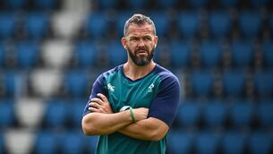 <p>FOCUSED: Head coach Andy Farrell during Ireland's Tuesday training at Parc des Sports Jean Dauger in Bayonne. </p>
