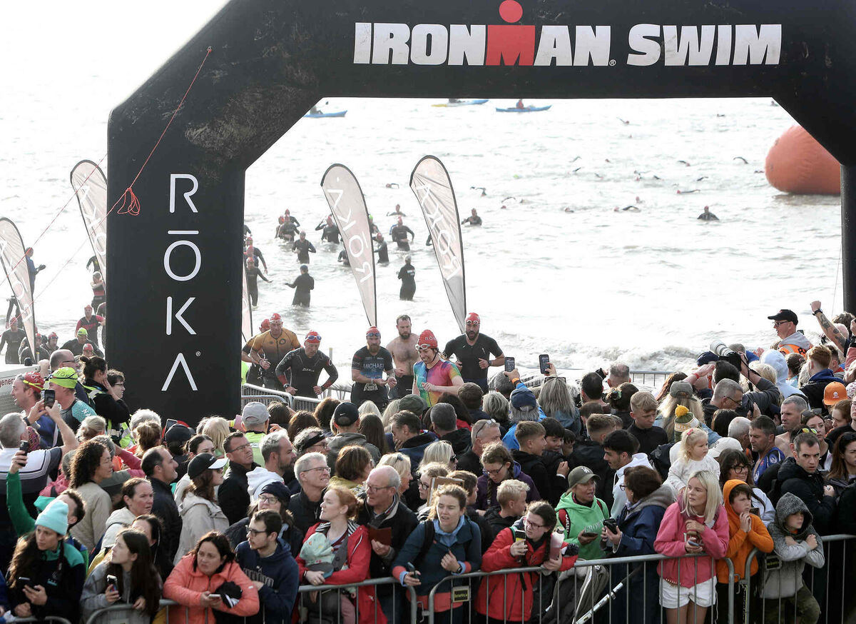 Some of the athletes finishing their swim during Ironman in Youghal on Sunday. The competitors of the 2023 Ironman and Ironman 70.3 events in Youghal will never forget their day, sadly, for all of the wrong reasons. Picture: John Hennessy Some of the athletes finishing their swim during Ironman in Youghal on Sunday. The competitors of the 2023 Ironman and Ironman 70.3 events in Youghal will never forget their day, sadly, for all of the wrong reasons. Picture: John Hennessy