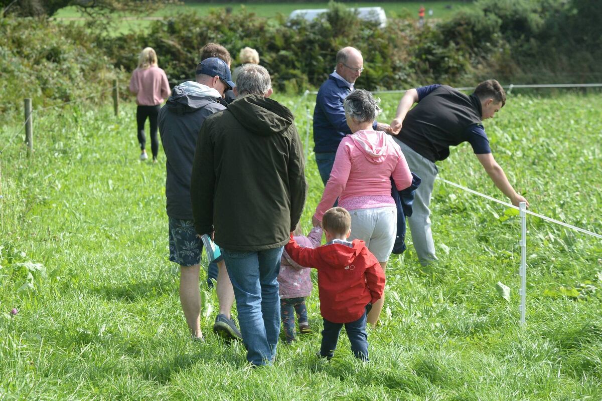 Attendees set off on the livestock and biodiversity trail. Attendees set off on the livestock and biodiversity trail.
