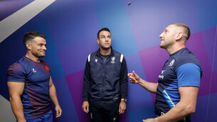 <p>WHISTLEMAN: Referee Ben O'Keeffe, centre. Pic: ©INPHO/Laszlo Geczo</p>