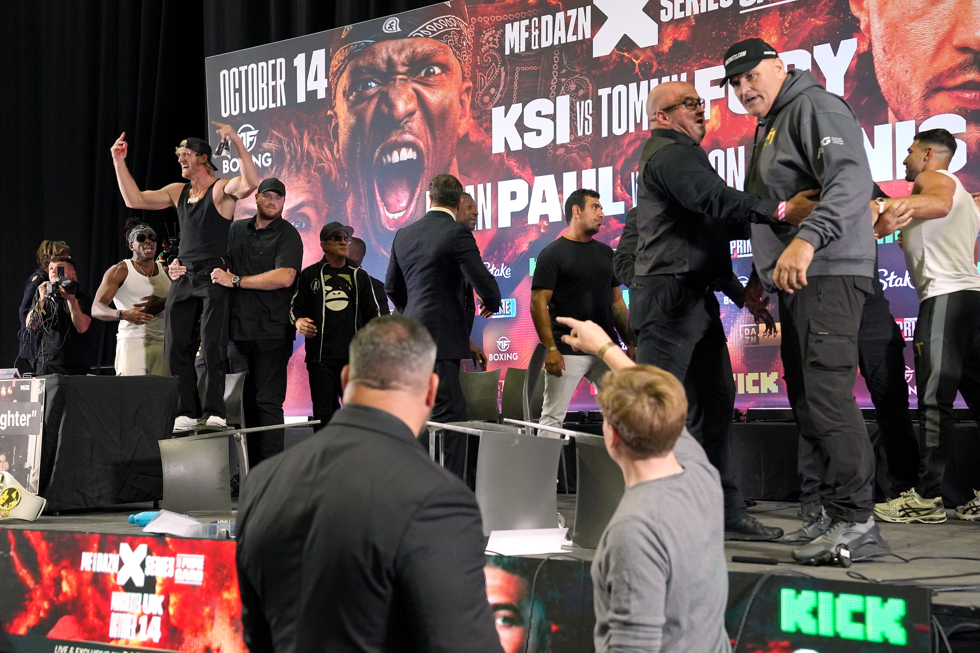 The furious one! John Fury flips out at Tommy Fury and KSI press conference