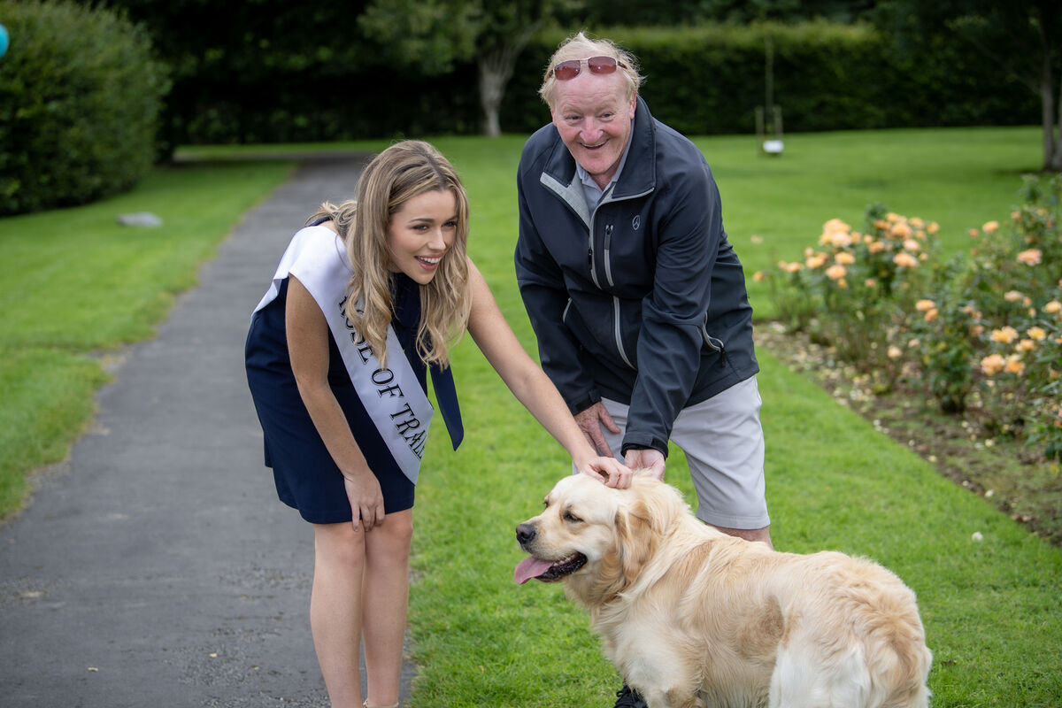 Róisín Wiley pictured with Michael 'Fox' O'Connor and his one year old dog Kerry