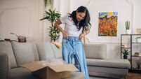 Woman received a package at home