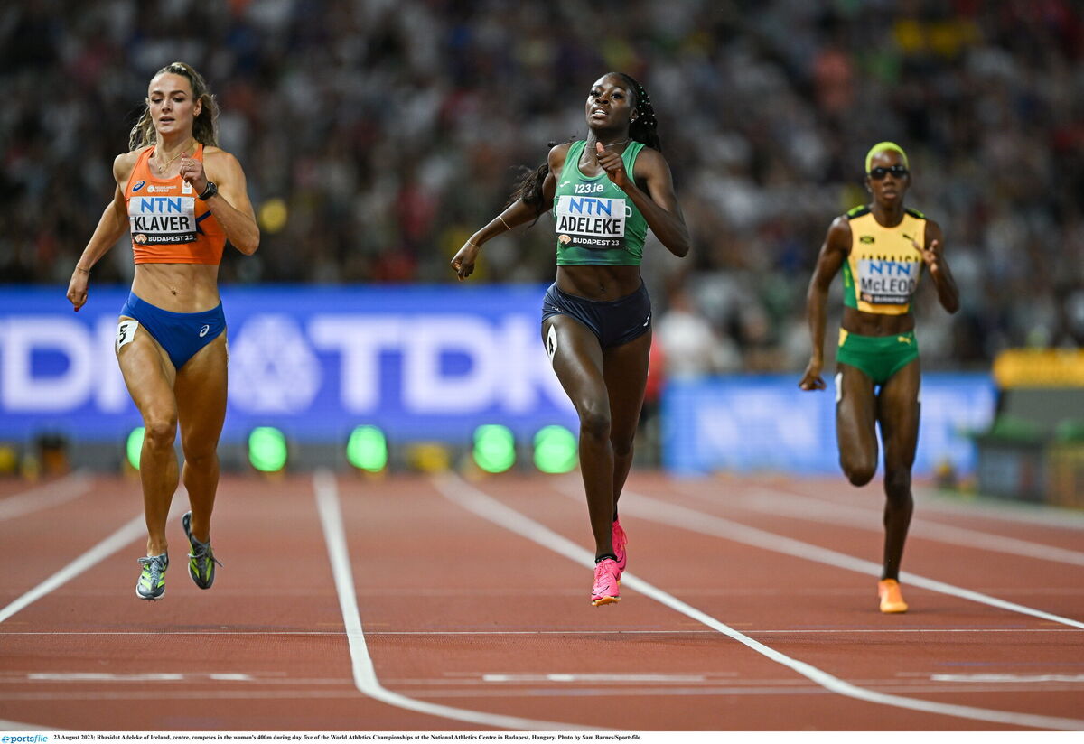 Adeleke competes in the women's 400m final.