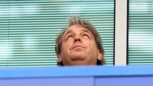 <p>Chelsea owner Todd Boehly looks dejected. Photo credit: John Walton/PA Wire.</p>