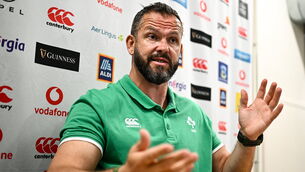 <p>POSITIVE OUTLOOK: Head coach Andy Farrell during an Ireland rugby media conference at Parc des Sports Jean Dauger in Bayonne, France. Picture: Harry Murphy/Sportsfile</p>