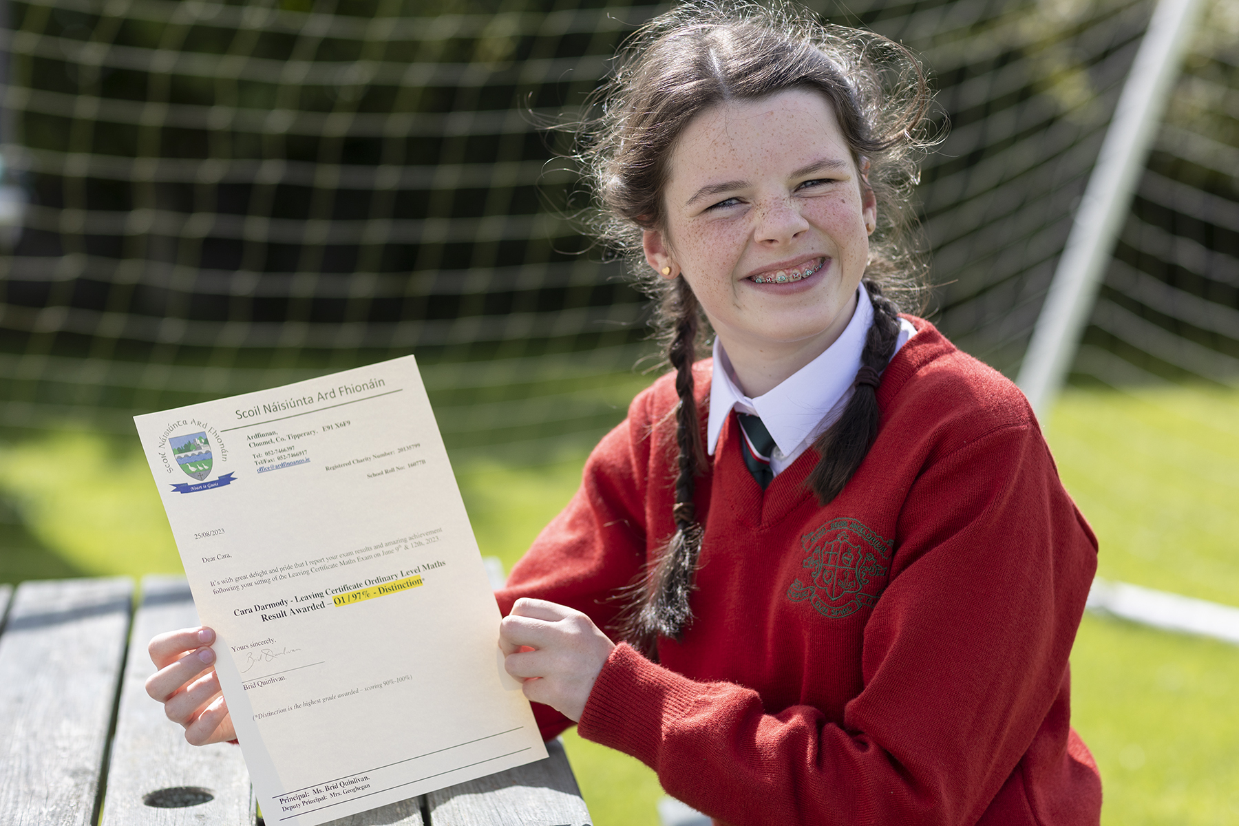  Cara Darmody proudly displays her Leaving Cert maths result. Picture: John D Kelly