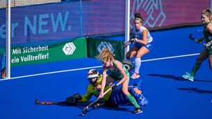 <p>HONOURS EVEN: Ireland's Niamh Carey shoots on goal against Italy. Pic: WorldSportPics/Will Palmer</p>